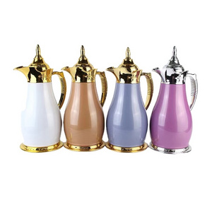 Luxury 1L marble arabic thermal thermos Water tea vacuum d European coffee pot with glass inner Duck billed teapot