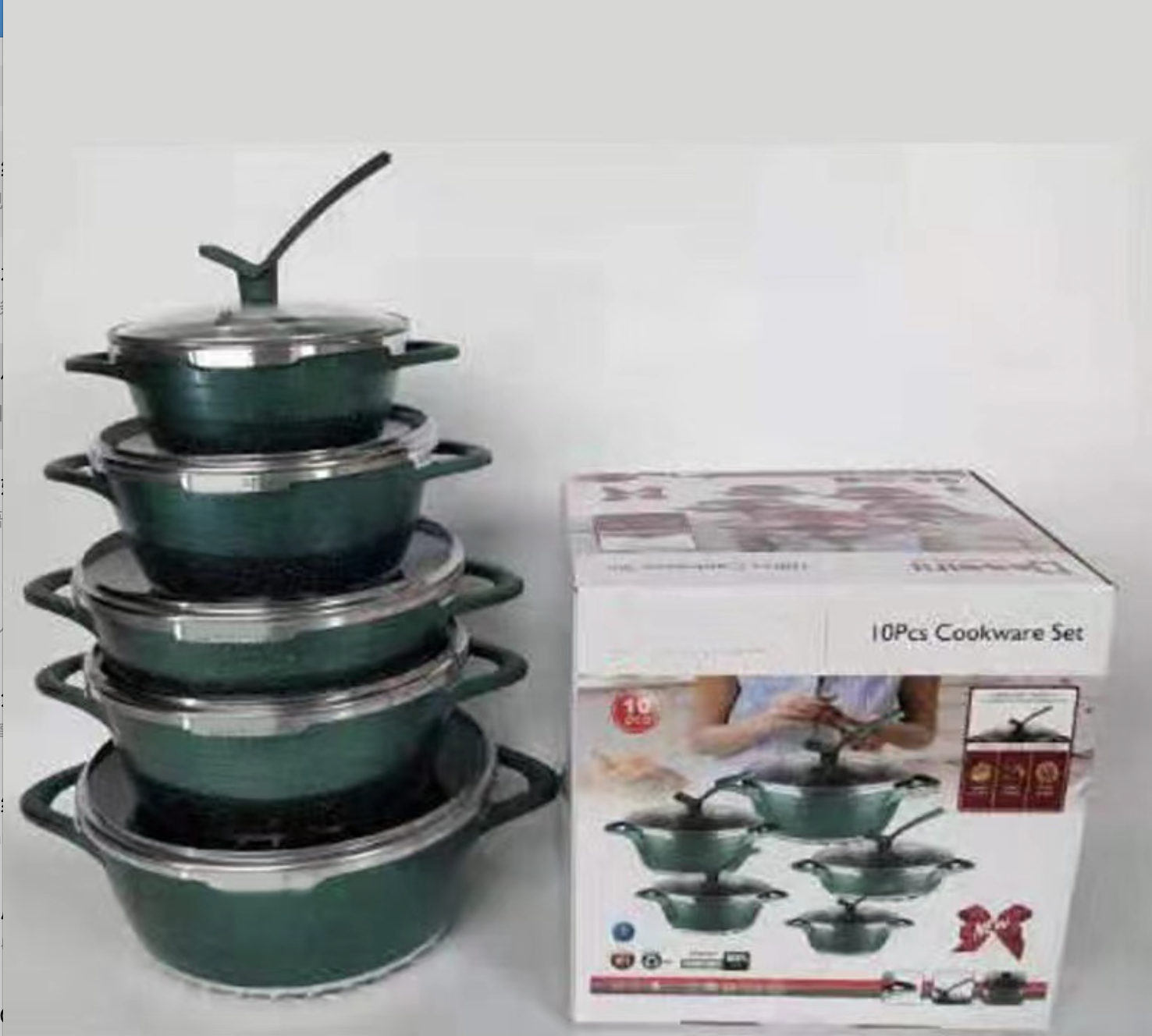 Household Dessini Cookware Sets Non-Stick Steamers 10pcs Soup Pot Cookware Sets