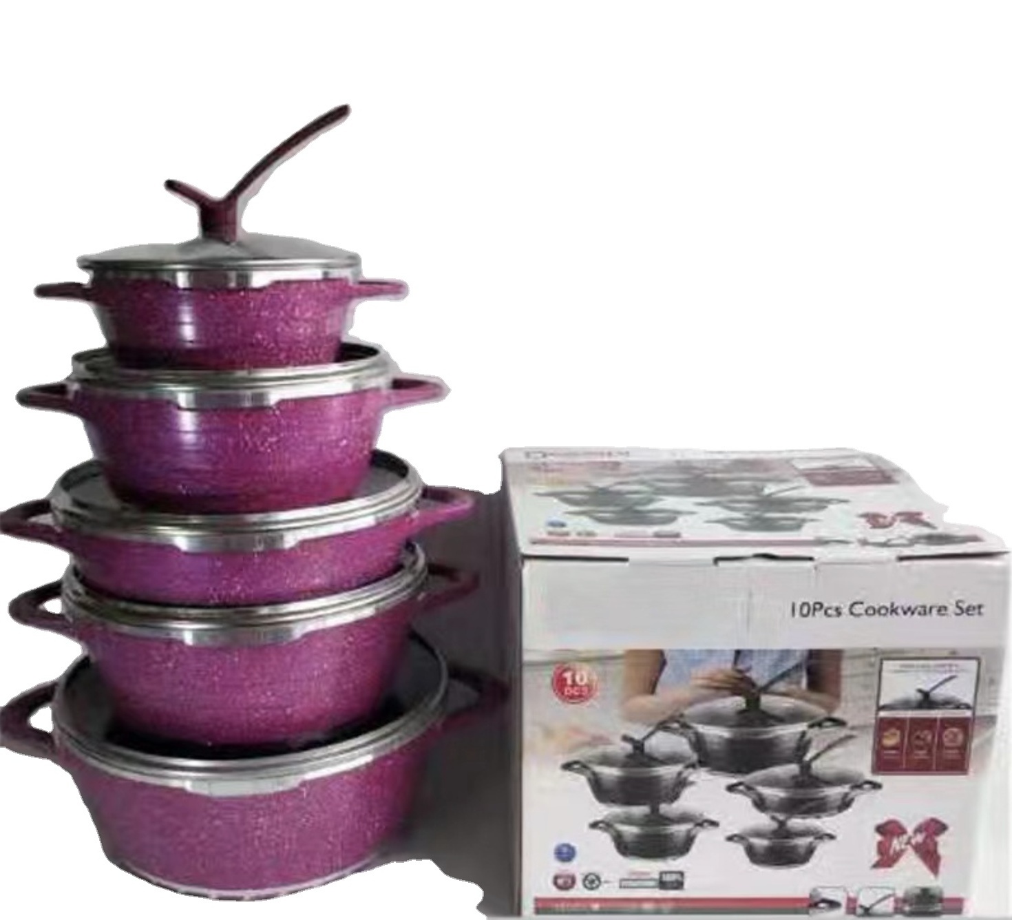 Household Dessini Cookware Sets Non-Stick Steamers 10pcs Soup Pot Cookware Sets