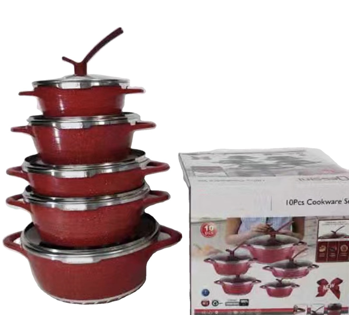 Household Dessini Cookware Sets Non-Stick Steamers 10pcs Soup Pot Cookware Sets