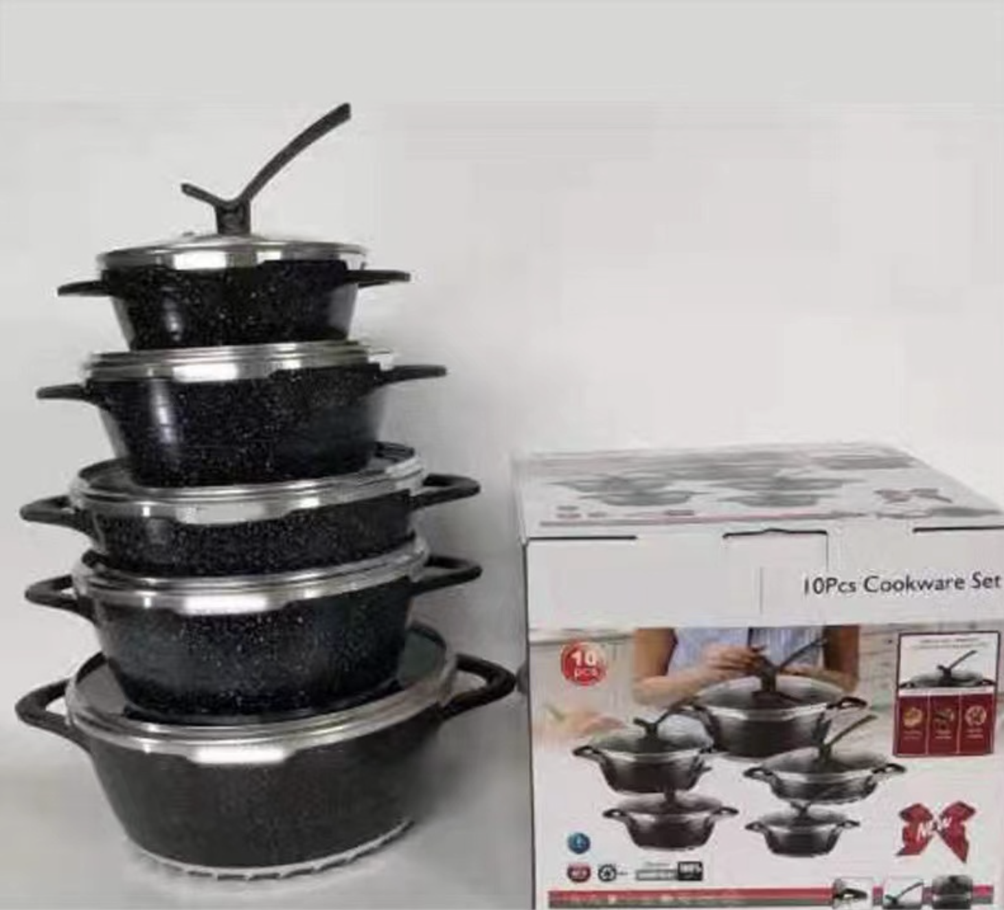 Household Dessini Cookware Sets Non-Stick Steamers 10pcs Soup Pot Cookware Sets