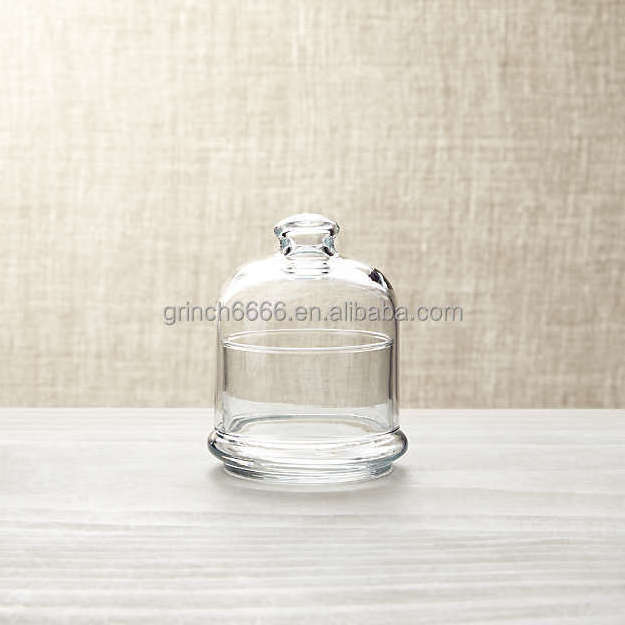 Eco-Friendly Clear Glass Covered Butter Dish Keeper box Clear Crystal Glass Lemon Dome Glass Butter Dish with Lid