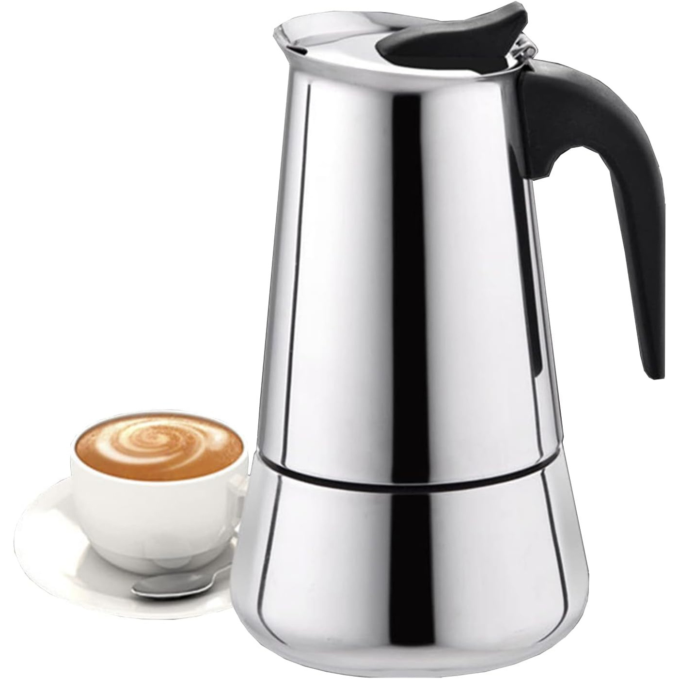 2024 Hot Selling 450ml Drip Kettle Moka Pot Stainless Steel Coffee Maker 200ml French Press Drip Pot 4 Cups Espresso Maker