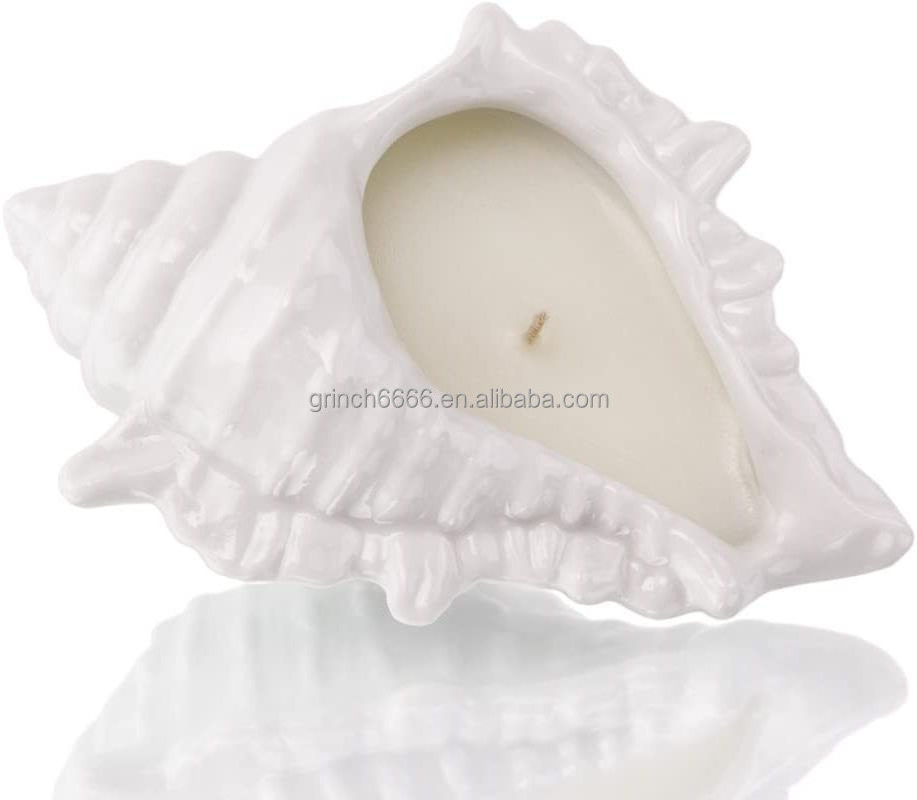 ceramic shell candles Reusable Ceramic Scented Sea Shell Candle ceramic sea shell for making candles