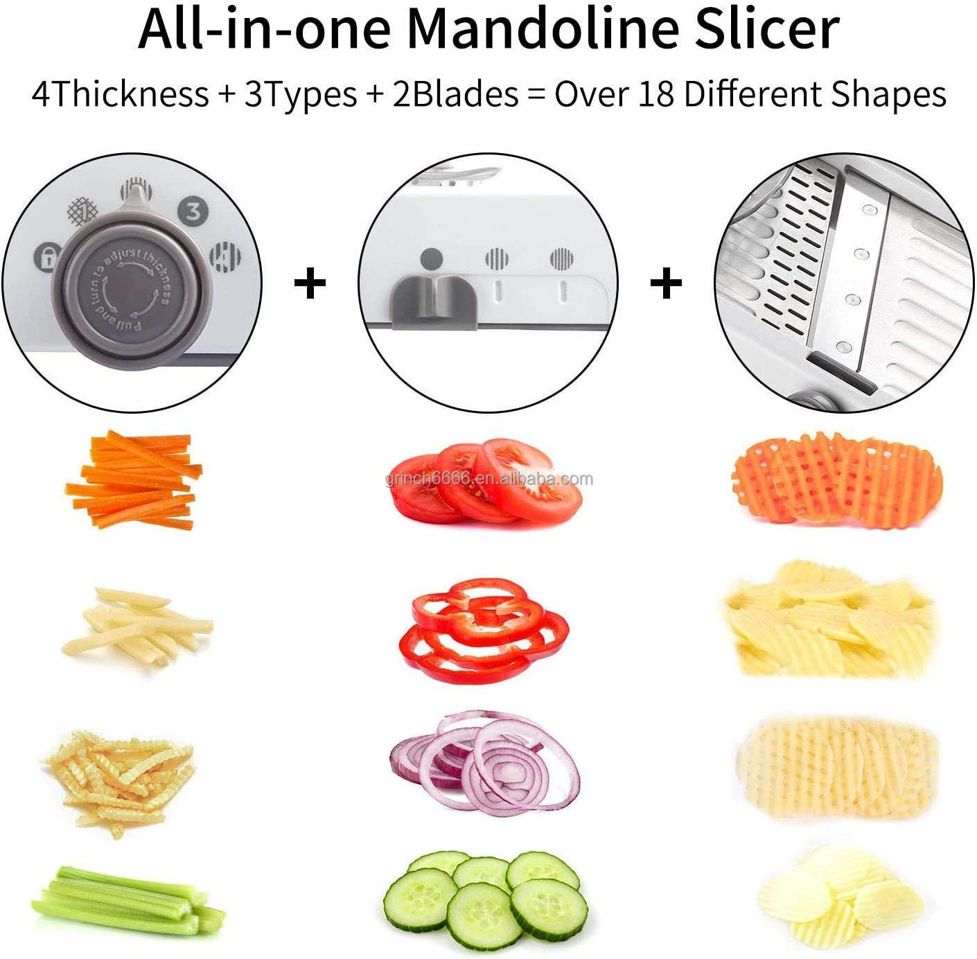 Mandoline Slicer Multipurpose Vegetable Food Potato Slicer Cheese Grater Vegetable Adjustable Mandoline Slicer