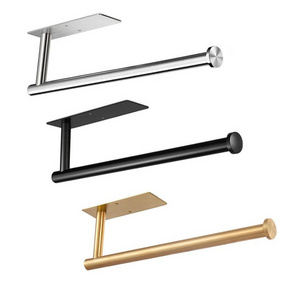 Self Adhesive Towel Bar Stainless Steel Self Adhesive Towel Racks Wall Mount Paper Towel Holder For Kitchen