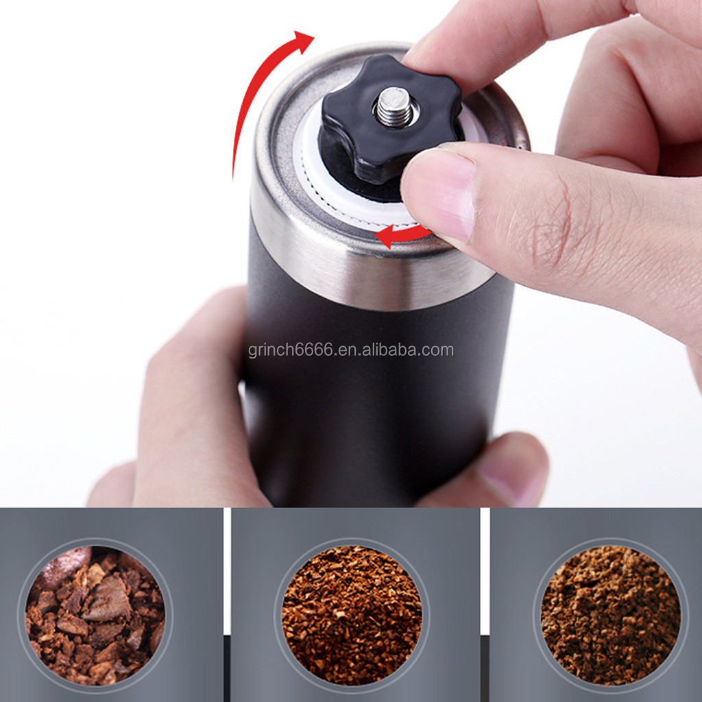 Black Coffee Grinder Mini Stainless Steel Hand Manual Coffee Grinder