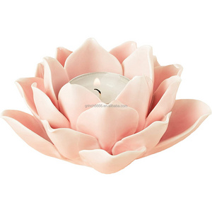 Ceramic Lotus Candle Holder Handmade Petals Style Flower Tea Lights Holder Home & Table top Decoration