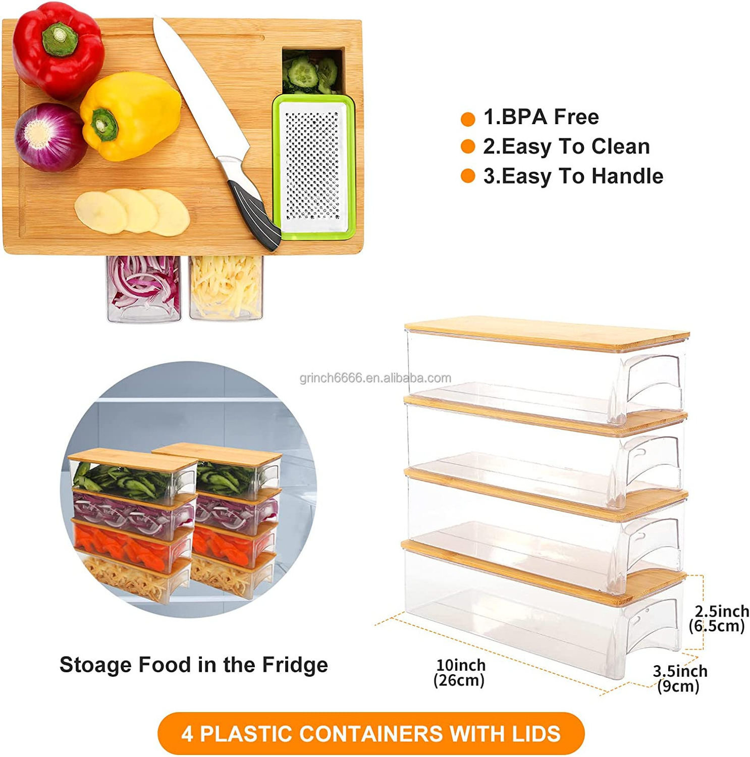 Mobile Meal Preparation Stations Kitchen Chef Food Meal Prep Station Bamboo Cutting Board with Drawers 2023 product