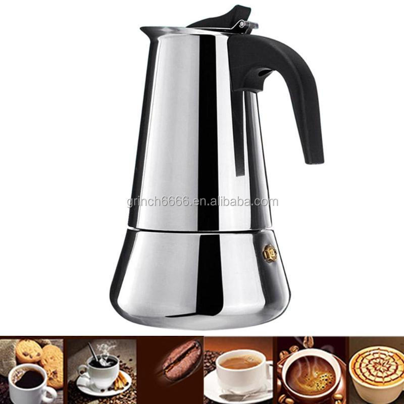 2024 Hot Selling 450ml Drip Kettle Moka Pot Stainless Steel Coffee Maker 200ml French Press Drip Pot 4 Cups Espresso Maker