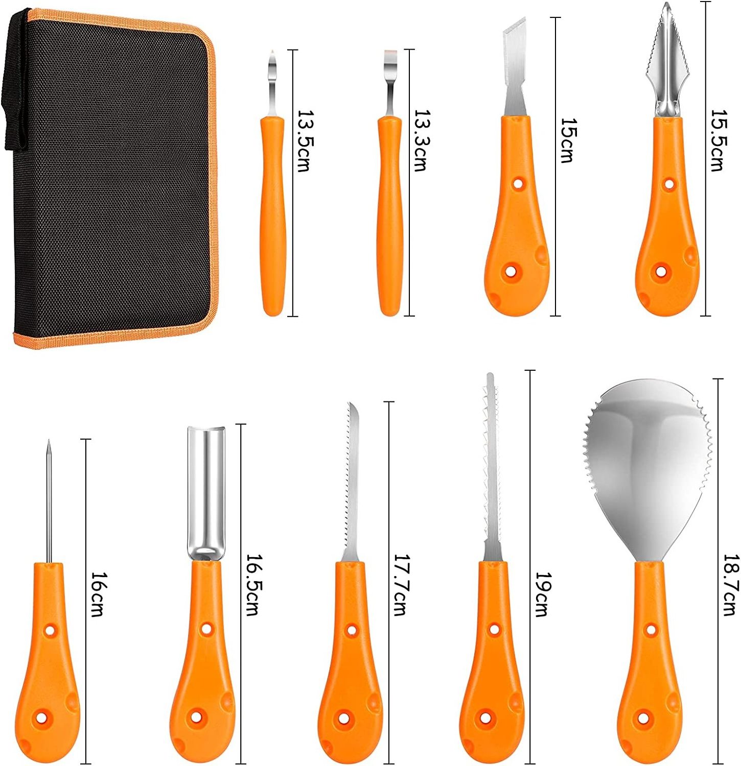 Halloween Pumpkin Carving Kit Tools 9 Piece Pumpkin Carving Tool Stainless Steel Pumpkin Carving Knife with Carving Templates