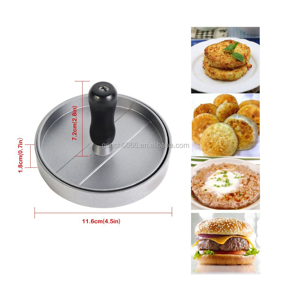 Hamburger Press Aluminum Burger Press Heavy Duty Non-Stick Hamburger Patty Maker, Perfect Hamburger Mold Ideal for BBQ Grill