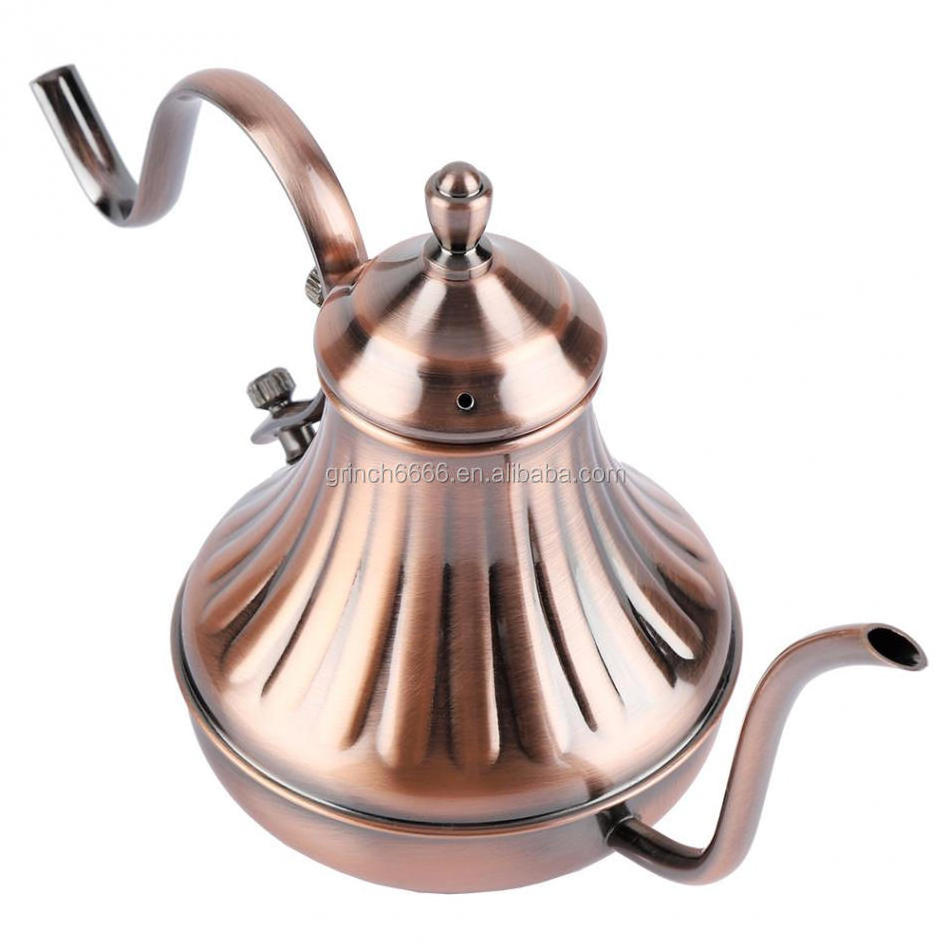 Stainless steel pover over Coffee Kettle Hand Drip Japanese gooseneck copper coffee drip kettle for pour over coffee lovers