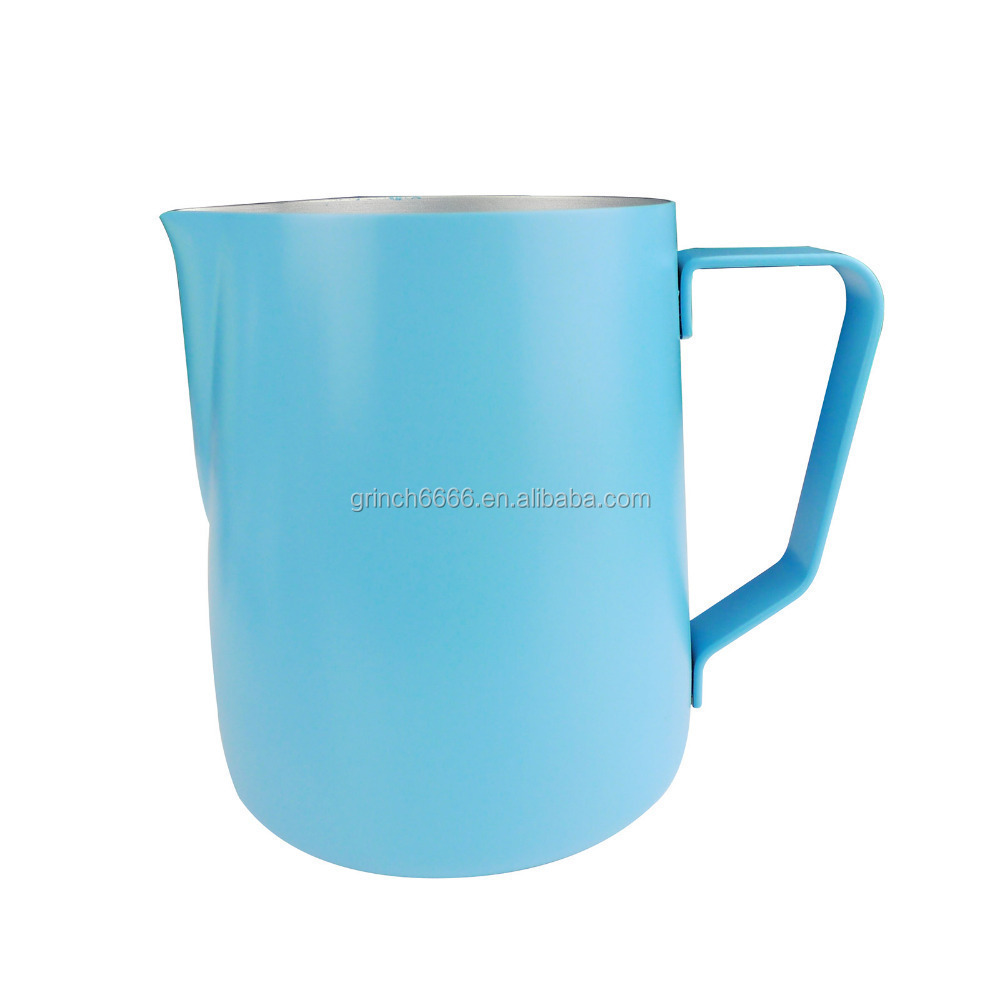 New Design 304 Stainless Steel Pointed Nip Milk Pot Coffee Latte Foam Cup Pitcher Flared Scale Garland Cup