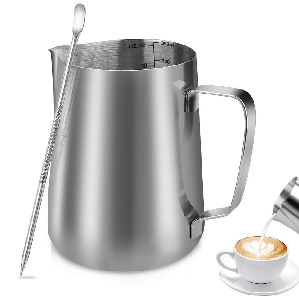 350ml 304 Stainless Steel Milk Pitcher, Milk Frothing Jug for Making Coffee Cappuccino