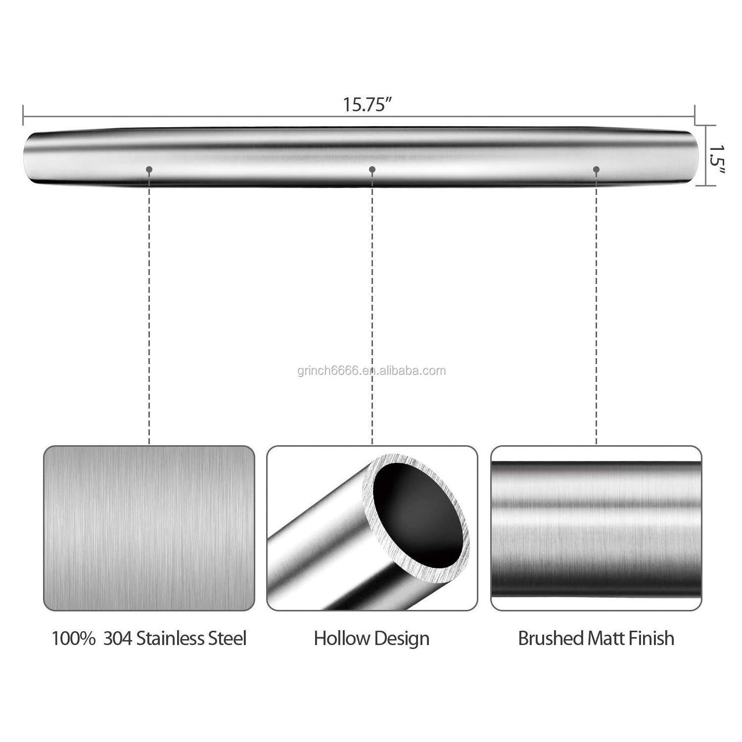 Rolling Pin for Baking Smooth Stainless Steel French Roller Pin with Tapered Design for Fondant, Pie Crust, Cookie, Pastry Dough