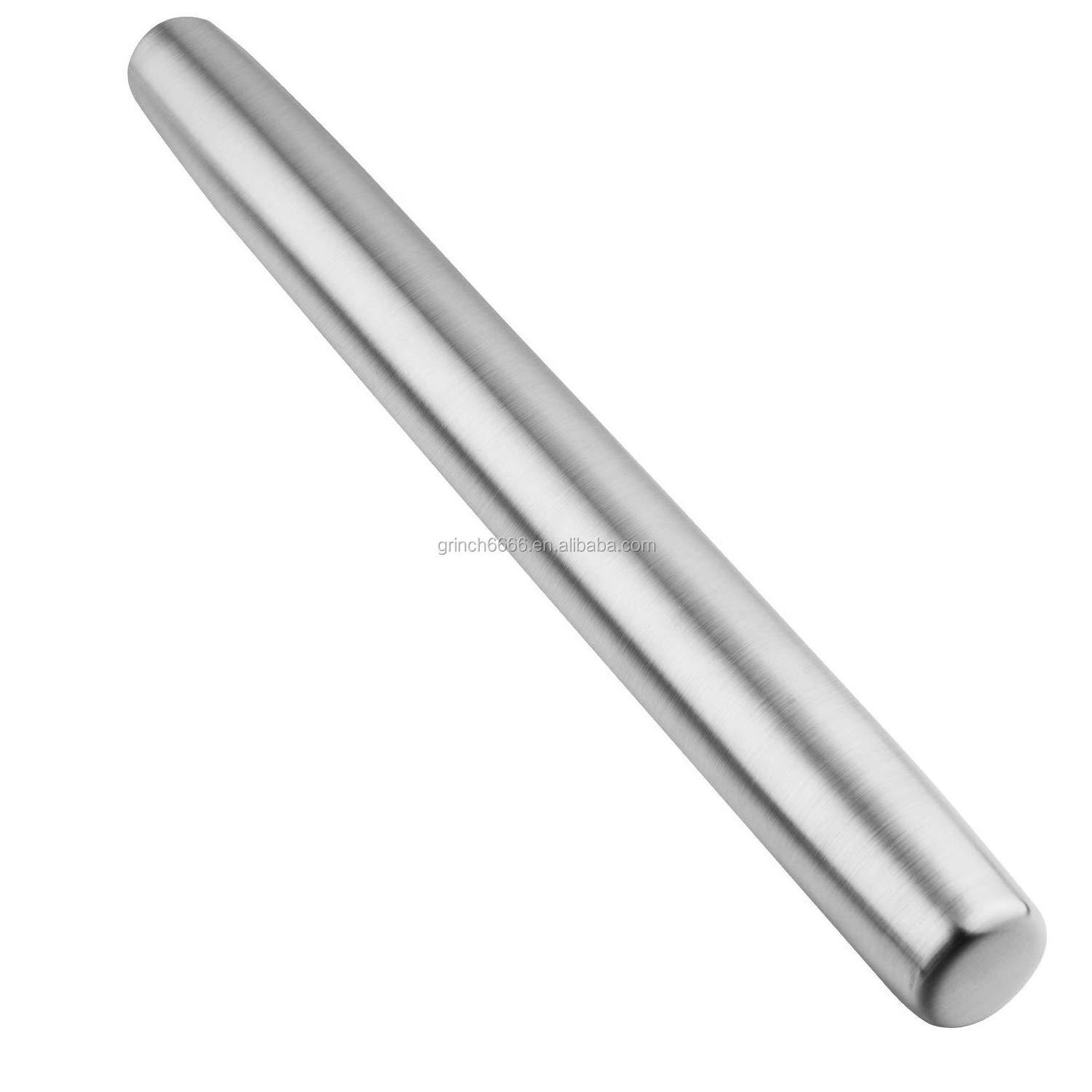 Rolling Pin for Baking Smooth Stainless Steel French Roller Pin with Tapered Design for Fondant, Pie Crust, Cookie, Pastry Dough