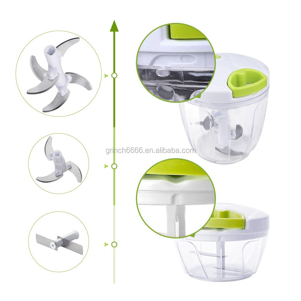 2024 Vegetable Cutter Manual Vegetable Chopper 5 Stainless Steel Blades Food Chopper for Vegetables, Meat, Herbs, Onion, Garlic