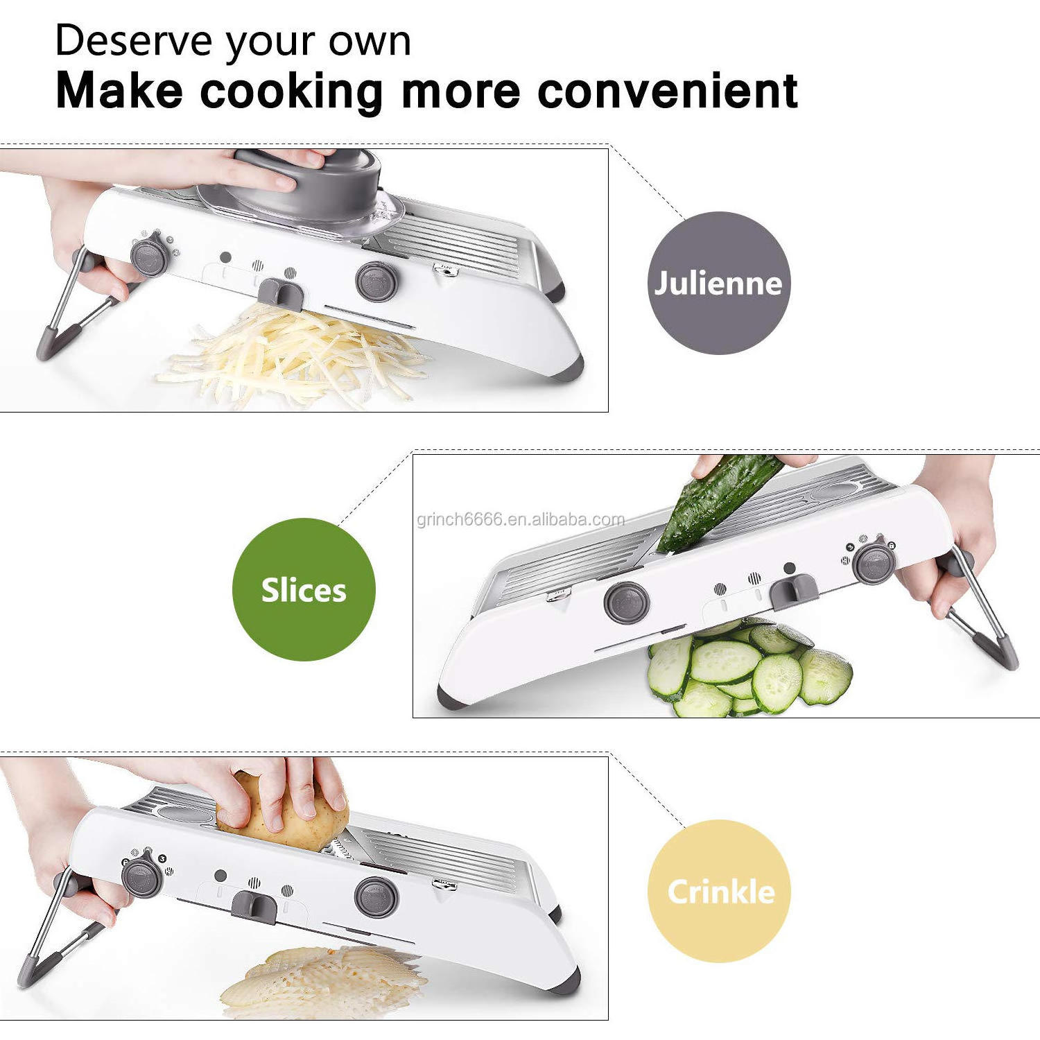 Professional Multifunctional Adjustable Mandoline Slicer  Stainless Steel Vegetable Julienner Premium Onion Tomato Slicer