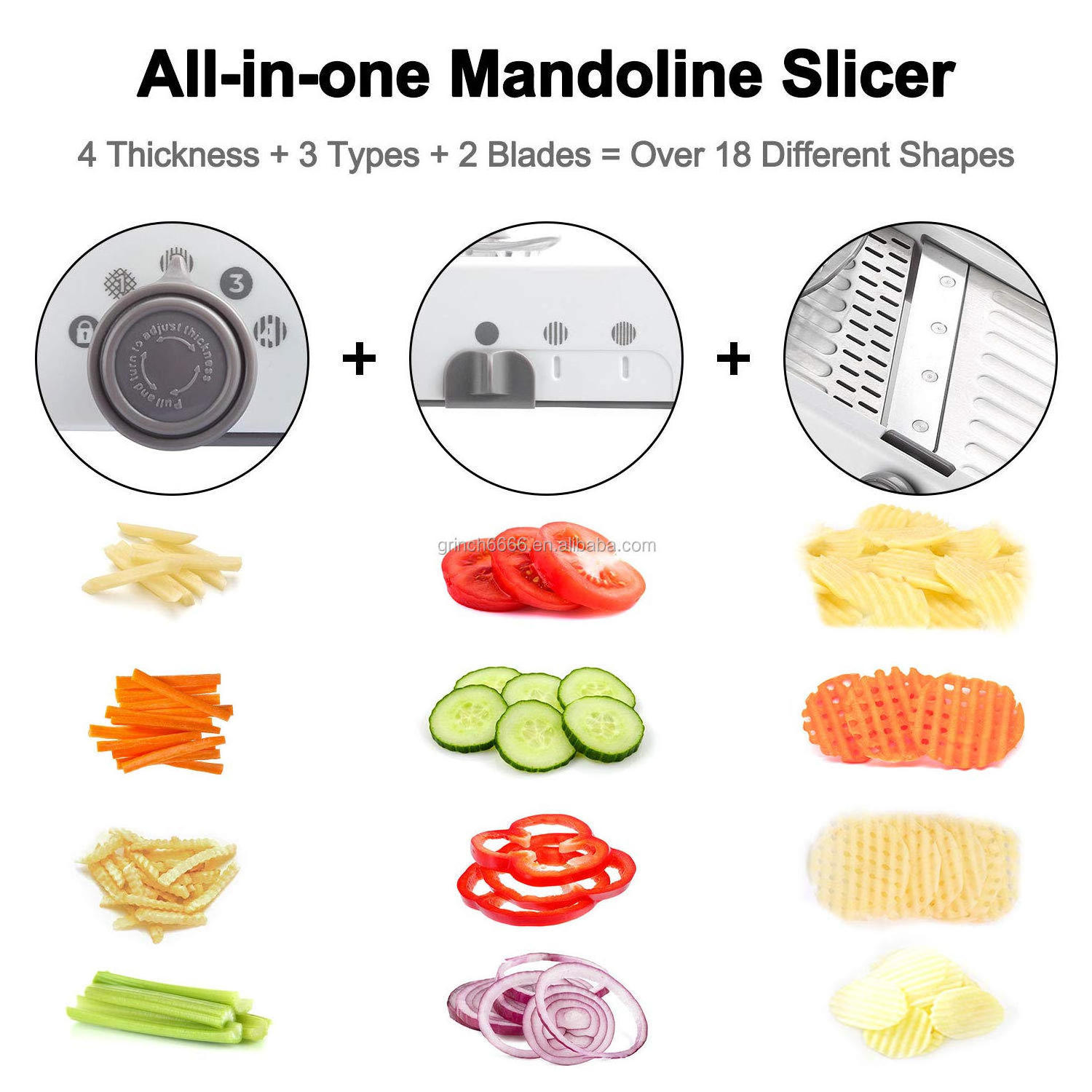 Professional Multifunctional Adjustable Mandoline Slicer  Stainless Steel Vegetable Julienner Premium Onion Tomato Slicer