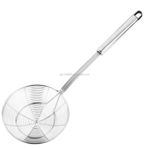 Kitchen Stainless Steel Spider Strainer Bowl metal mesh strainer skimmer ladle Colander Pasta Mesh Skimmer Ladle