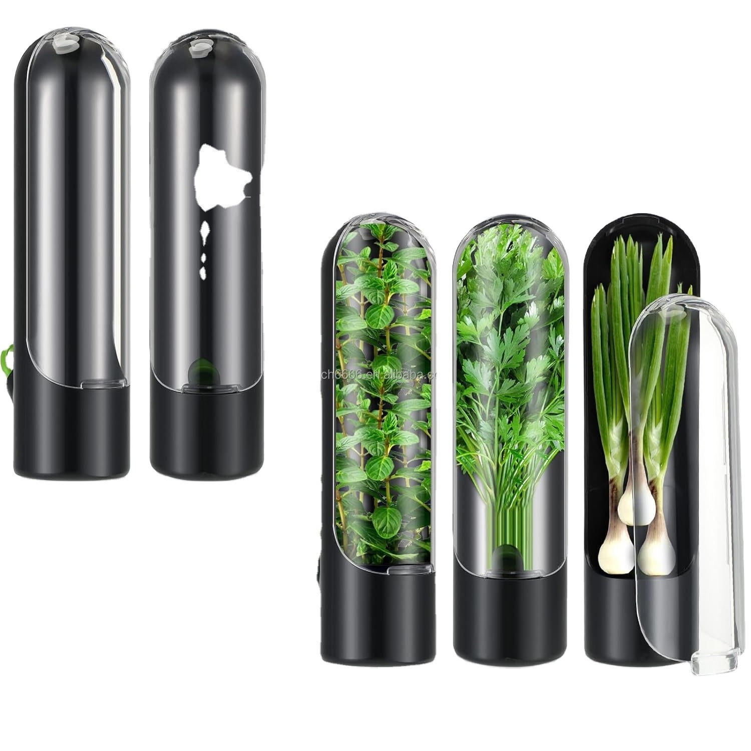 Herb Saver Pod Herb Saver Holder for Refrigerator Herb Keeper Cilantro Storage Container for Fridge