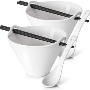 20 oz Deep Pho Bowl Ramen Bowls with Chopsticks and Spoons Set Japanese Ramen Noodle Bowl with Chopsticks and Spoons