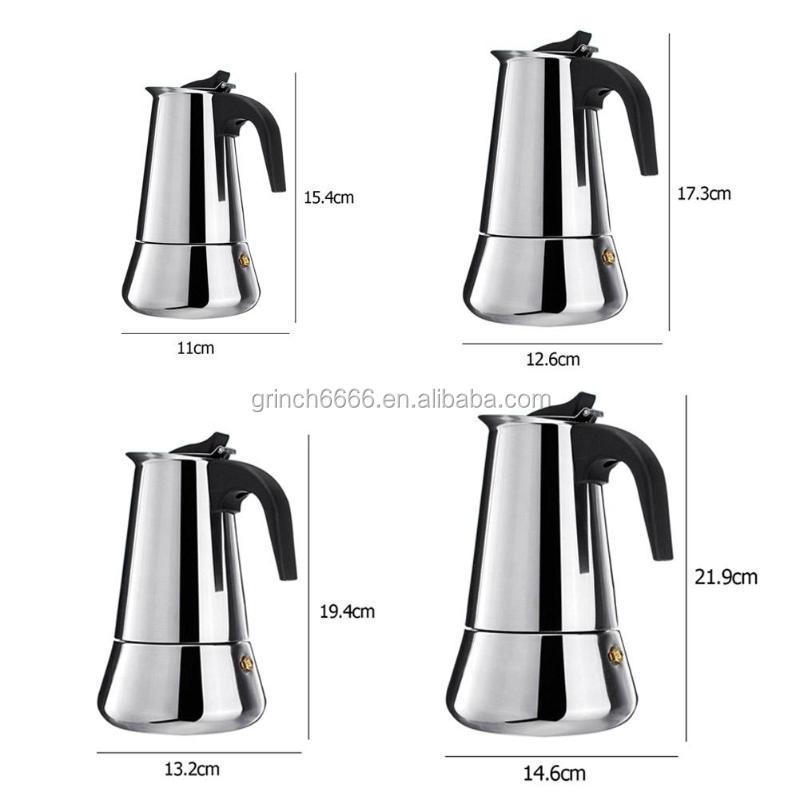 2024 Hot Selling 450ml Drip Kettle Moka Pot Stainless Steel Coffee Maker 200ml French Press Drip Pot 4 Cups Espresso Maker