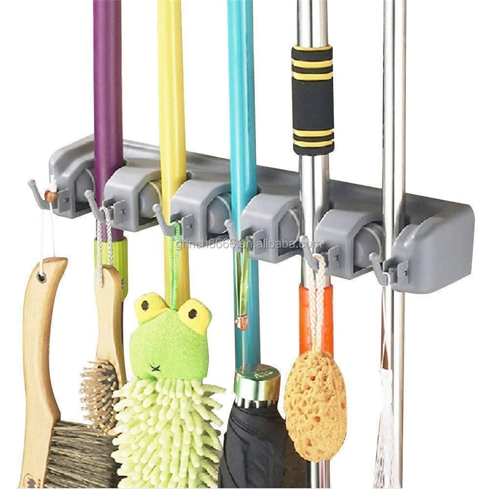 Mop and Broom Holder Wall Mount Garden Tool  Storage Tool Rack Storage & Organization for Closet Garage Organizer Shed Organizer