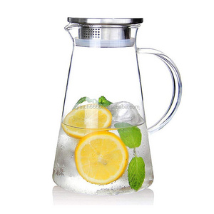 2.0 Liter 68 Ounces Glass pitcher with lid iced tea pitcher water jug hot cold water ice tea coffee milk juice beverage carafe