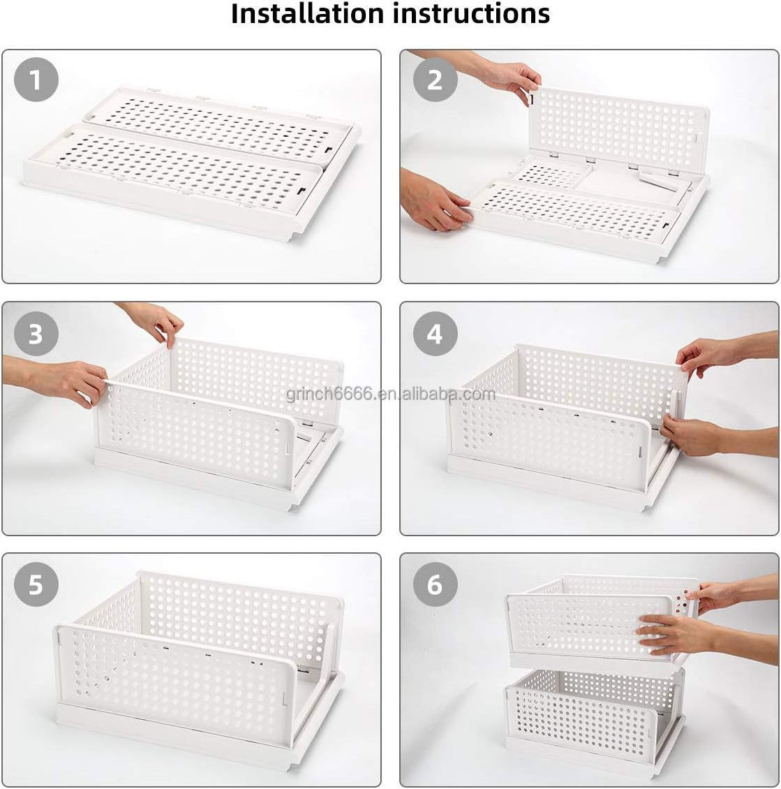 Folding Wardrobe Storage Box Foldable Clothes Drawer Organizer Plastic Stackable Shelf Baskets Cloth Closet Containers Bin Cube