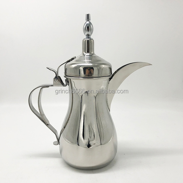 Custom color Arabic coffee dallah sets dallah arabic coffee pot cawa cups base sets long spout dallah tea pot sets