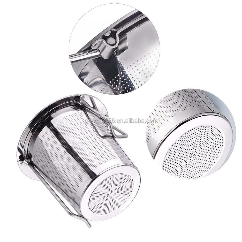 Tea Infuser Stainless Steel Tea Strainer Steeper Filter with Folding Handle for Loose Leaf Grain Tea Cups,  Mugs, and Pots