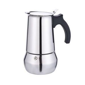 Italian Espresso Coffee Moka Pot 2 cup 4 cup 6 cup Class coffee moka pot stainless steel suitable for induction hobs