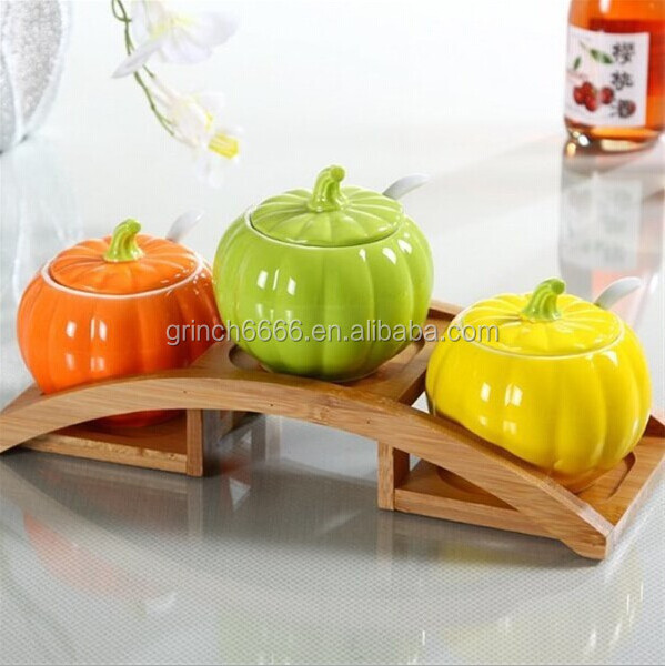 2020 3pcs Ceramic pumpkin spice jar