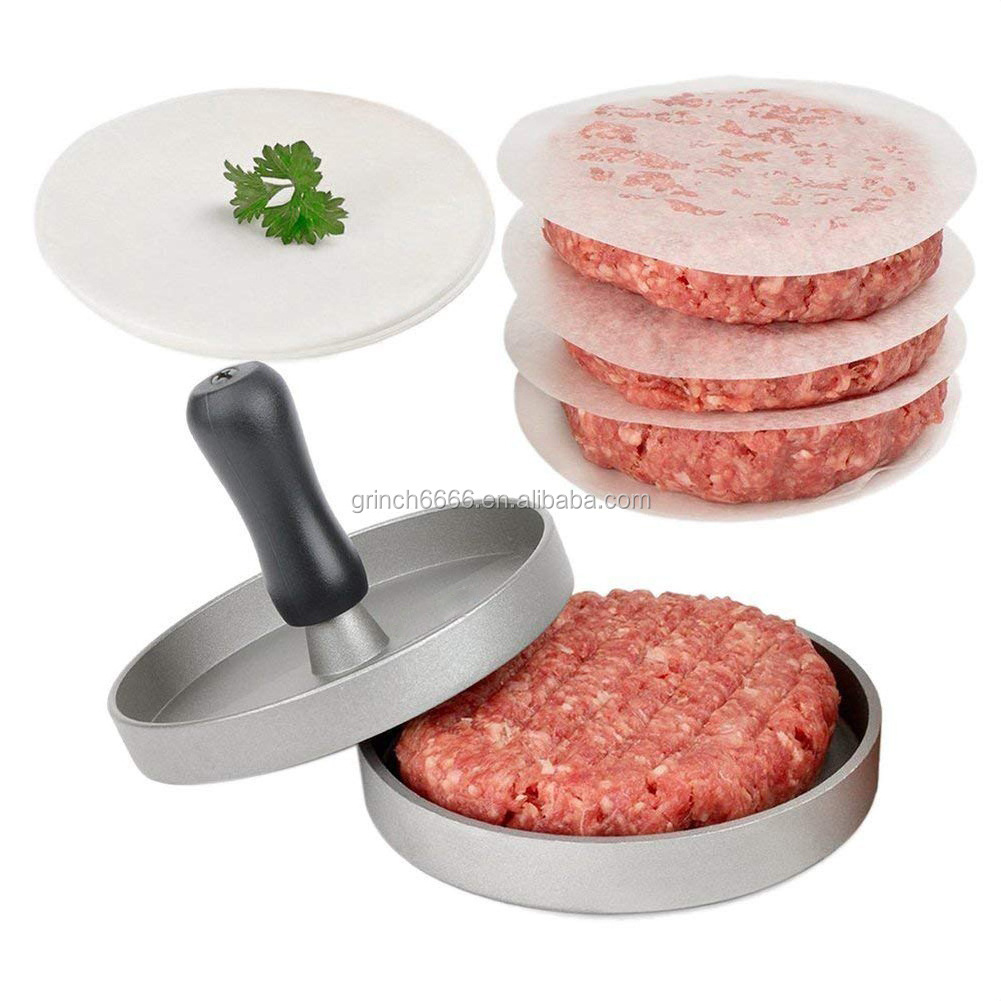 Hamburger Press Aluminum Burger Press Heavy Duty Non-Stick Hamburger Patty Maker, Perfect Hamburger Mold Ideal for BBQ Grill