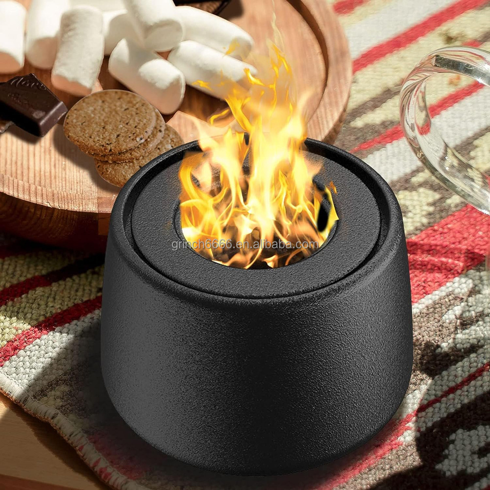 Tabletop Fire Pit Ceramic Bowl Mini Fire Pit Rubbing Alcohol Personal Smores Fireplace Smokeless Flame Ceramic Fire