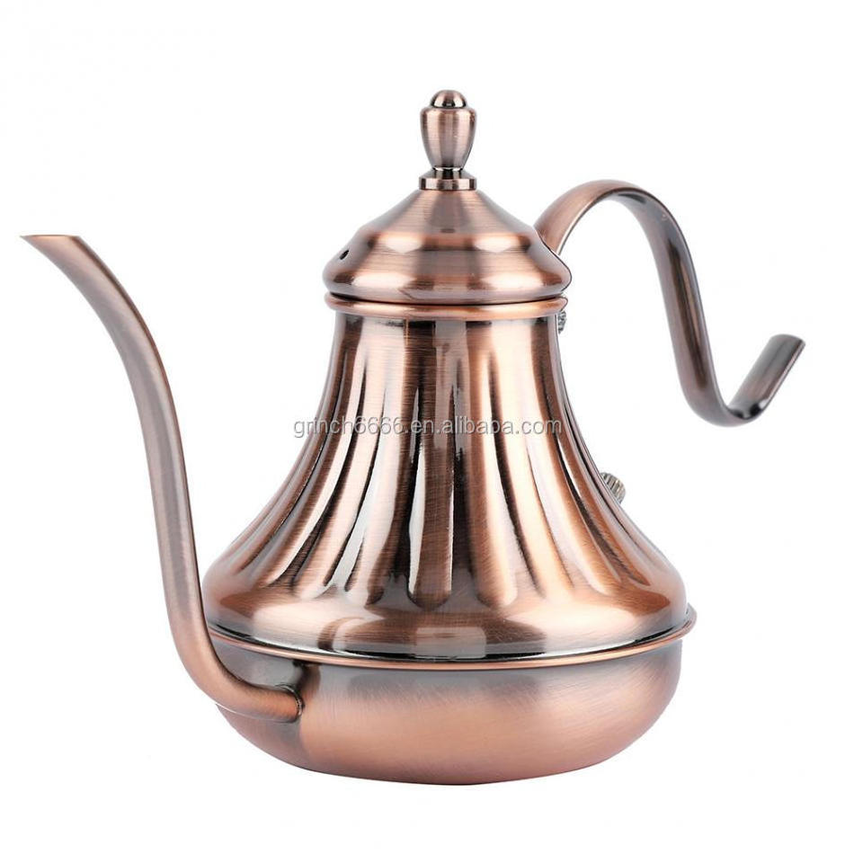 Stainless steel pover over Coffee Kettle Hand Drip Japanese gooseneck copper coffee drip kettle for pour over coffee lovers