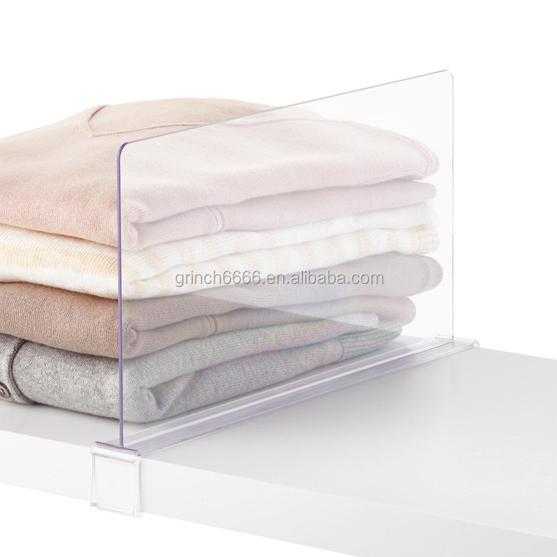 Shelf Dividers for Closets, Clear Acrylic Shelf Divider for Wood Shelves and Clothes Organizer Purses Separators