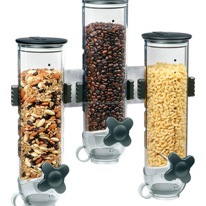 2024  Wall mounted food grain cereal dispenser nut coffee bean candy dispenser supermarket Triple Dry Food Dispenser