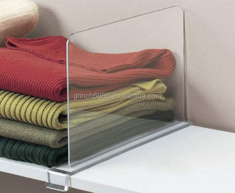 Shelf Dividers for Closets, Clear Acrylic Shelf Divider for Wood Shelves and Clothes Organizer Purses Separators