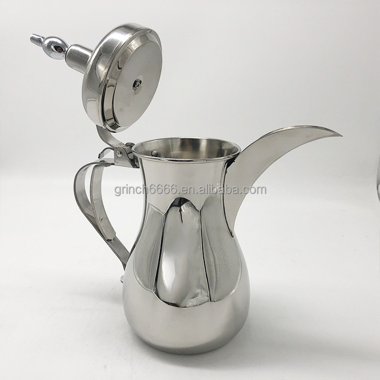 Custom color Arabic coffee dallah sets dallah arabic coffee pot cawa cups base sets long spout dallah tea pot sets