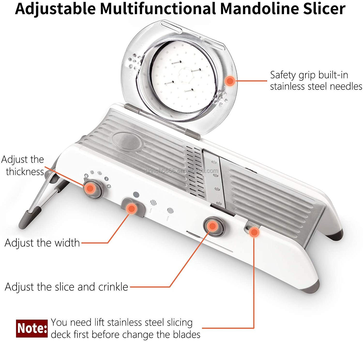 Mandoline Slicer Multipurpose Vegetable Food Potato Slicer Cheese Grater Vegetable Adjustable Mandoline Slicer