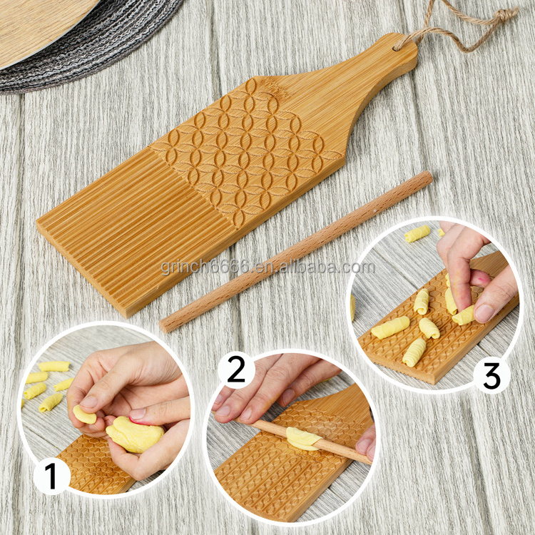 Combo Gnocchi Board Pasta Garganelli Board and Gnocchi Stripper Spaghetti Macaroni Pasta Board Bamboo Cavatelli Pasta Maker