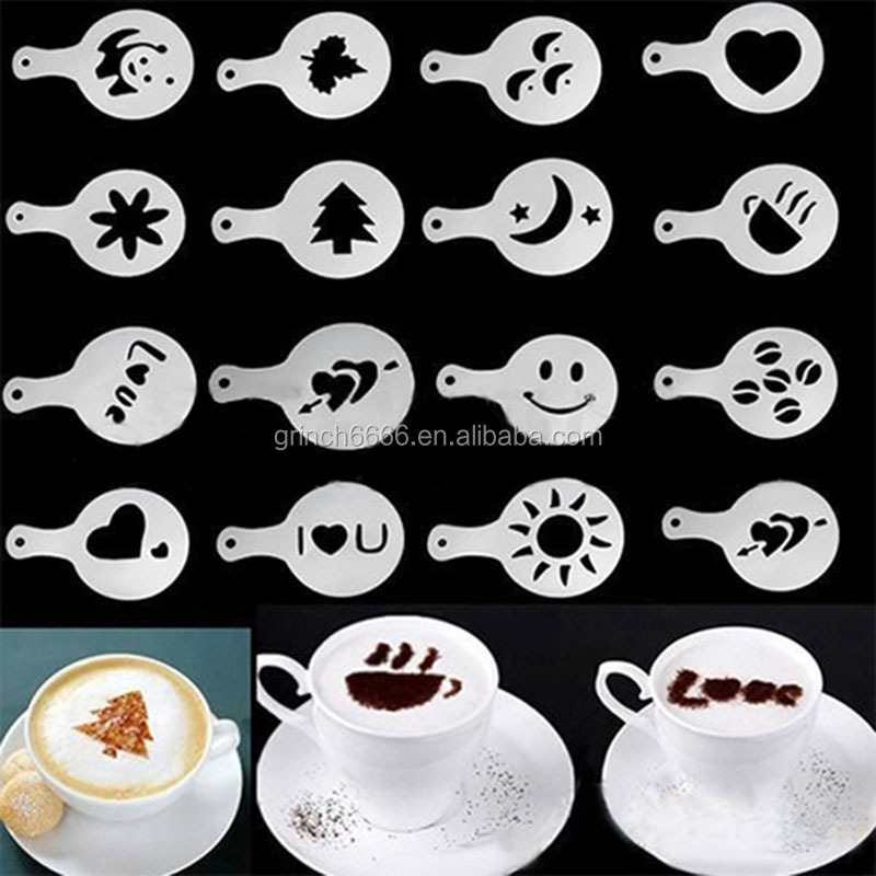 3pcs/lot Multi Coffee Tools Coffee Accessories Coffee Shaker Barista Stencils and Bag Clip Scoop