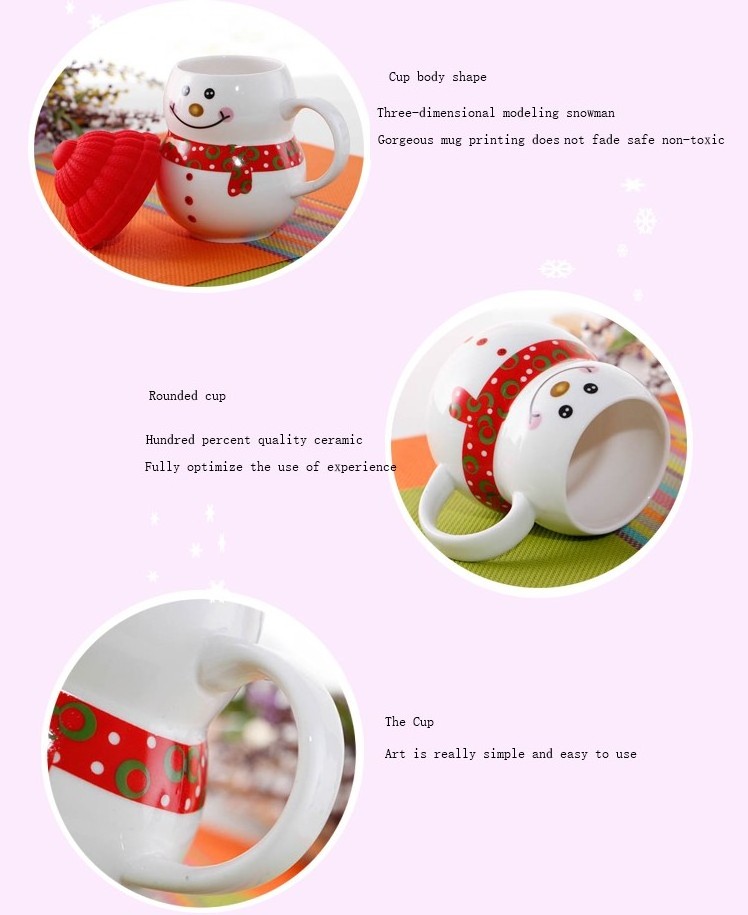 330ml Snowman Mugs Creative Christmas Gifts Coffee Milk Cups Ceramic Tea Cup for  Birthday Gift Mug with Spoon