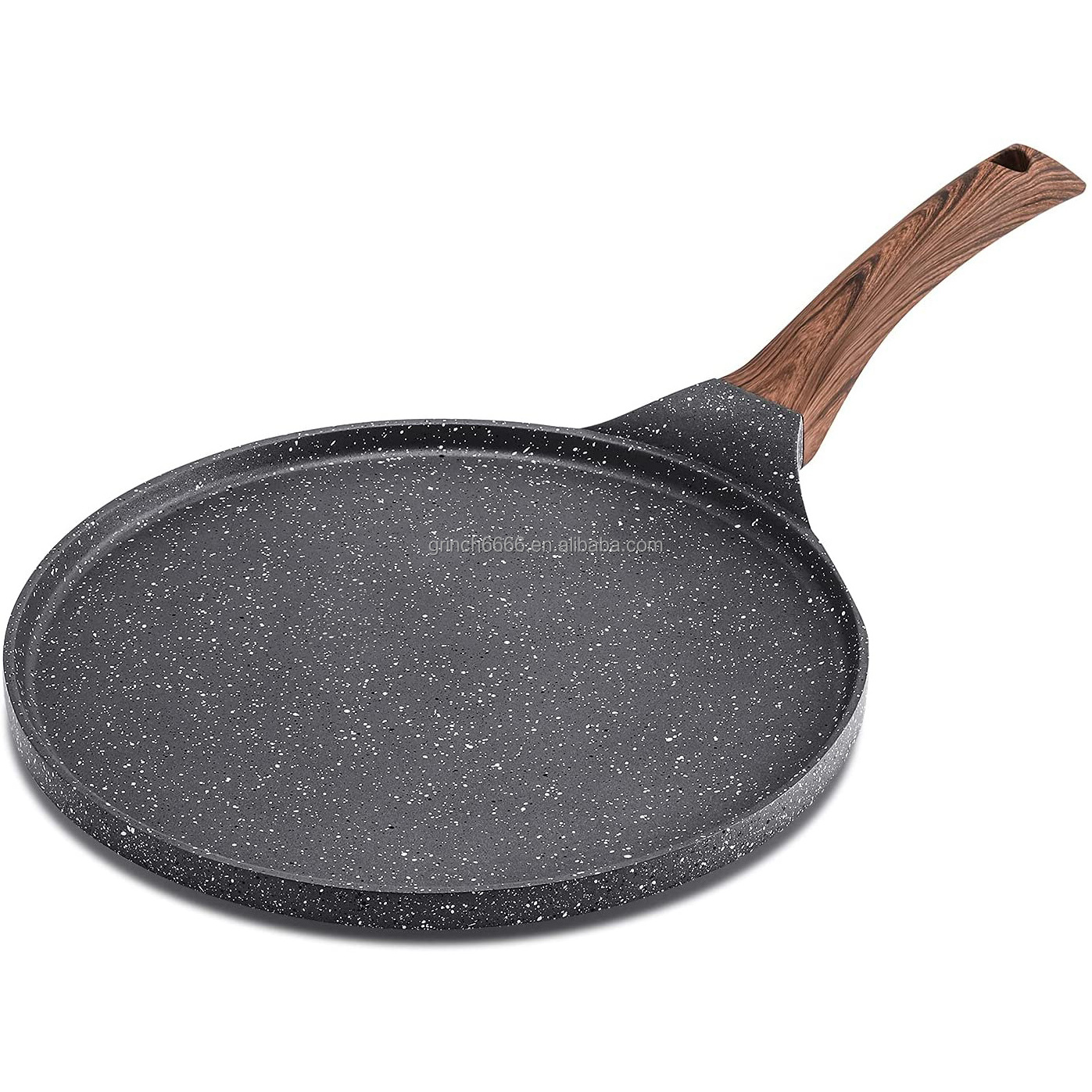 2022 Non stick Crepe Pan Swiss Granite Coating Dosa Pan Pancake Flat Skillet Tawa Griddle 10 Inch with Stay-Cool Handle