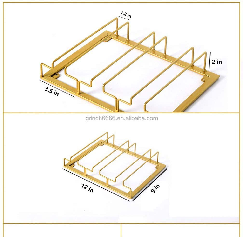 Gold Wine Glass Rack Under Cabinet Stemware Wine Glass Holder Glasses Storage Hanger Metal Organizer for Bar Kitchen