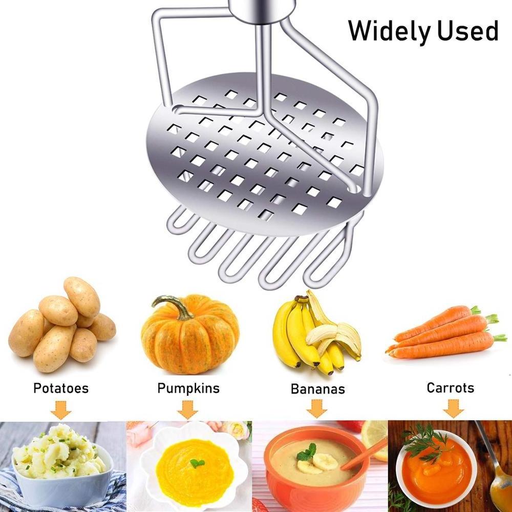 Potato Masher Stainless Steel,Dual-Press Premium Heavy Masher and Ricer Hand Tool,Perfect for Mashing Baby Food