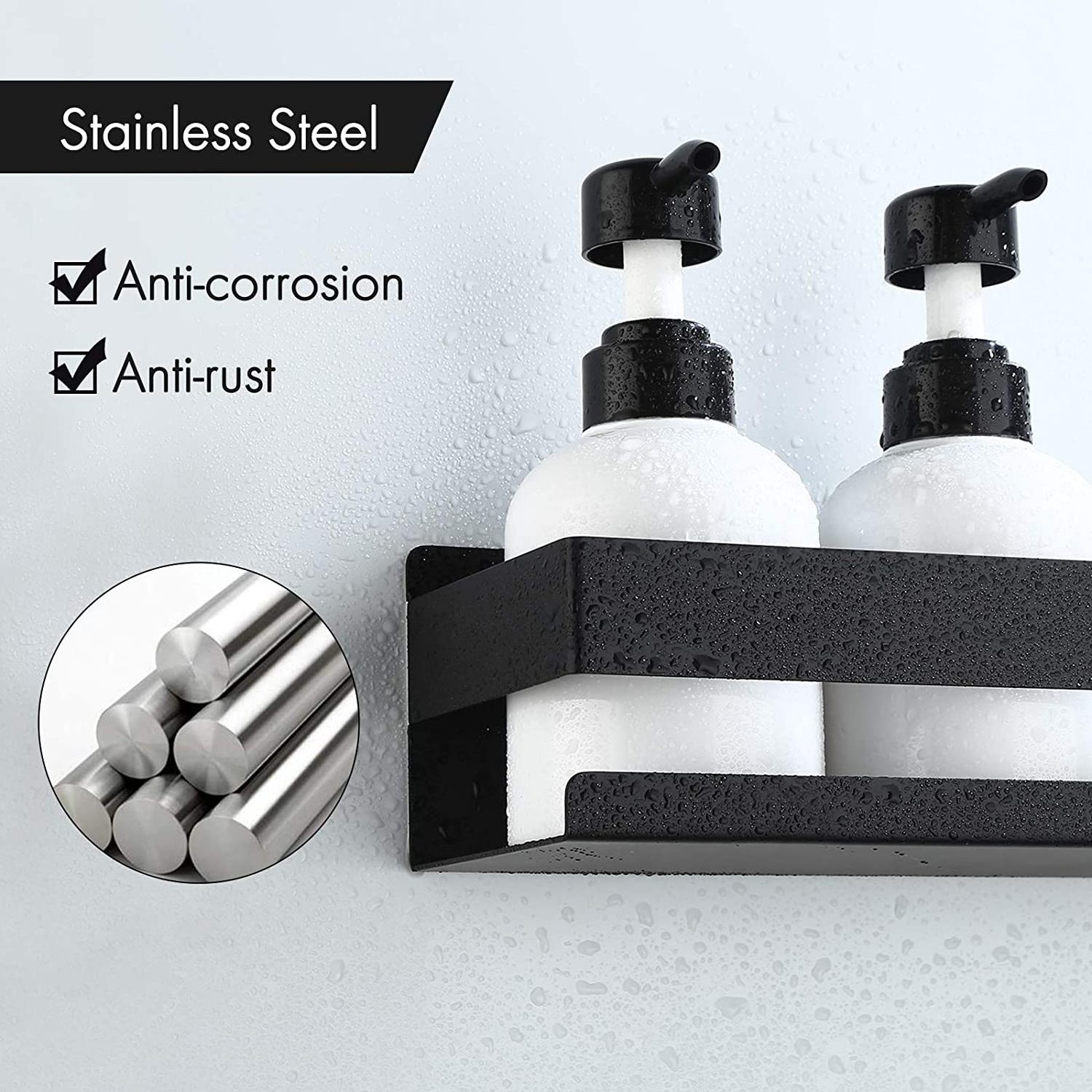 Shower Shelf Self Adhesive Stainless Steel Bathroom Shelf Wall Shower Caddy